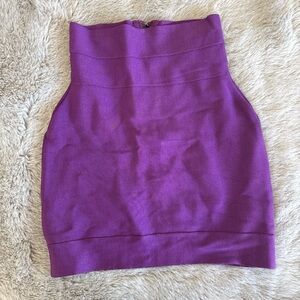 Herve Leger Purple High-Waisted mini Skirt